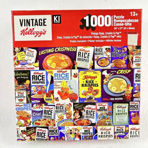 Vintage Kelloggs Happy Hostess Collage 1000 Piece Puzzle w Poster - Picture 1 of 6